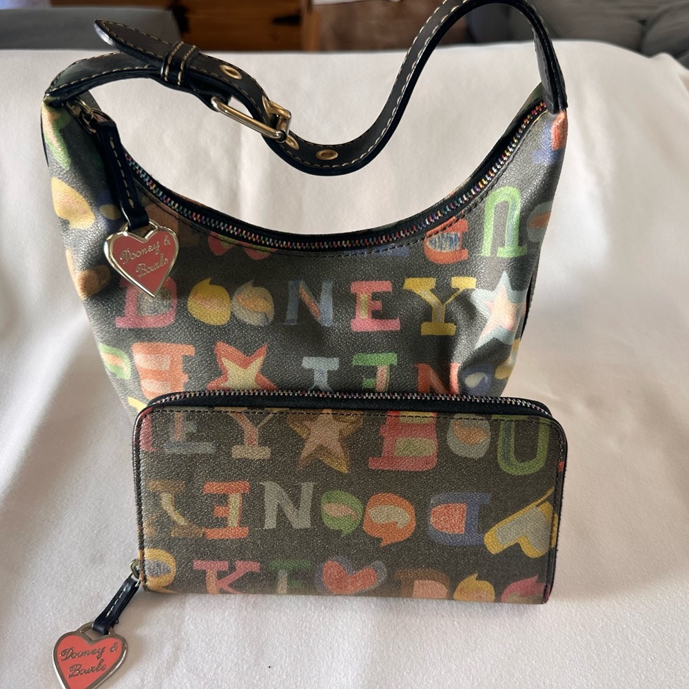 Dooney & Bourke Multicolor Letter Shoulder Bag with Wallet
